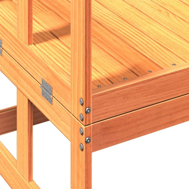 Градински диван пейка, разтегателен, восъчнокафяв, бор масив - VL844659 - Image 9