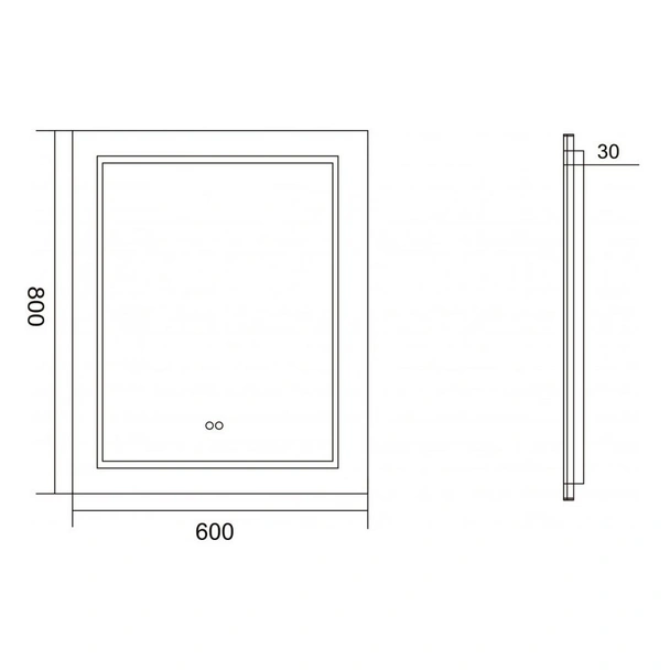 Огледало за баня с LED осветление 60x80 см Лиона INTER CERAMIC - Image 3
