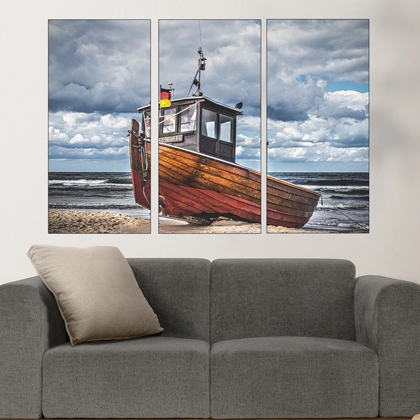 Рибарско корабче на пясъка - картина пано за стена - Image 2
