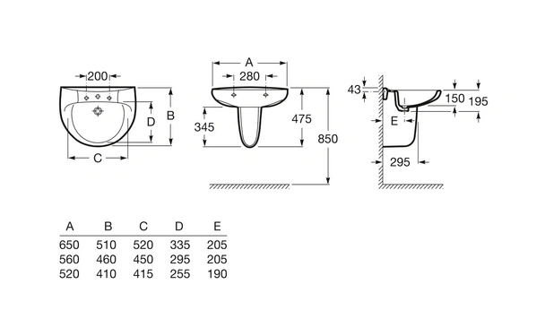 Victoria порцеланова полуконзола за умивалник - Image 3