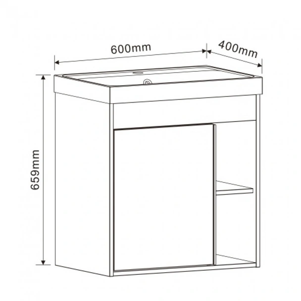 Шкаф за баня с мивка Di Legno 5939 INTER CERAMIC - Image 4
