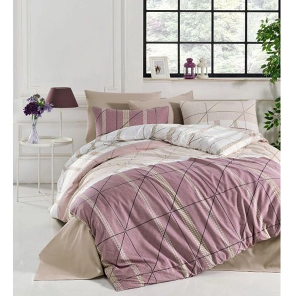 Единичен спален комплект 3 части 100% памук Квадрати ZAMBAK