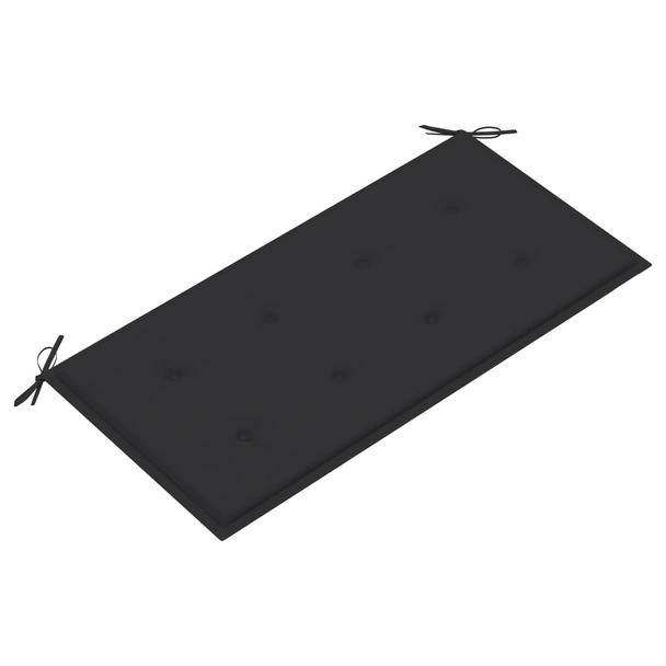 Градинска пейка с антрацитена възглавница, 112 см, тик масив - Image 5