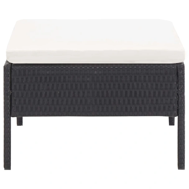 Градински комплект 3 части, полиратан, с кремави възглавници - Image 11