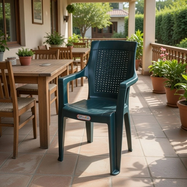 Градински стол PVC зелен Milano MEVSIM