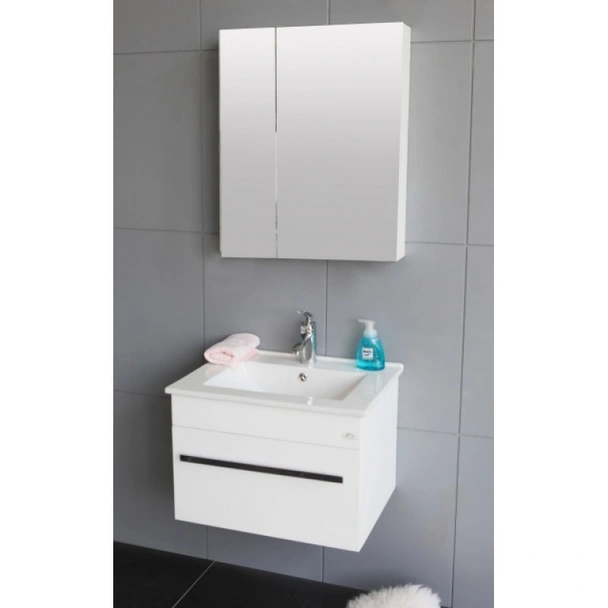 Комплект шкафове за баня с мивка и огледало - горен и долен - INTER CERAMIC - Image 2