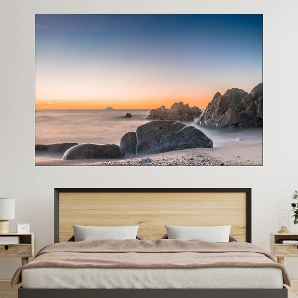 Плаж с изглед към Стромболи - картина пано за стена