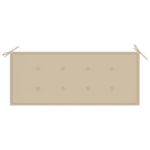 Сгъваема градинска пейка с възглавница, 118 см, бамбук - VL3063852 - Image 6