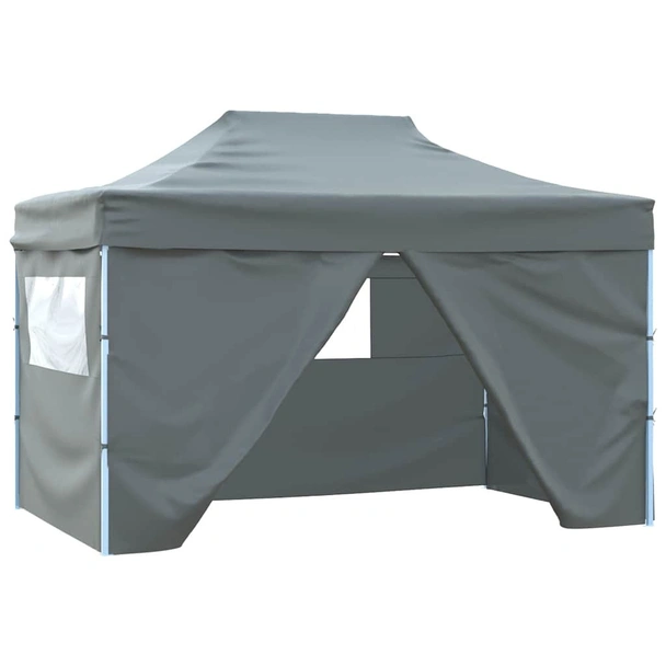 Сгъваема парти шатра с 4 странични стени 3x4 м антрацит - Image 2