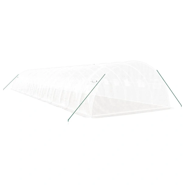 Оранжерия със стоманена рамка бяла 64 м² 16x4x2 м - Image 5