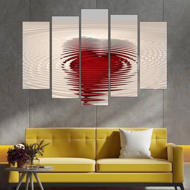 Силует на сърце във водата - картина пано за стена - Image 3