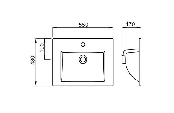 Умивалник linea 550 - Image 2