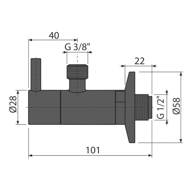 Ъглов кран с филтър 1/2"-3/8" черен мат ARV001-Black ALCA - Image 2