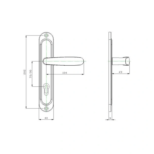 Дръжка за секретна брава 90 мм цвят сатен Силистра SONICO - Image 2