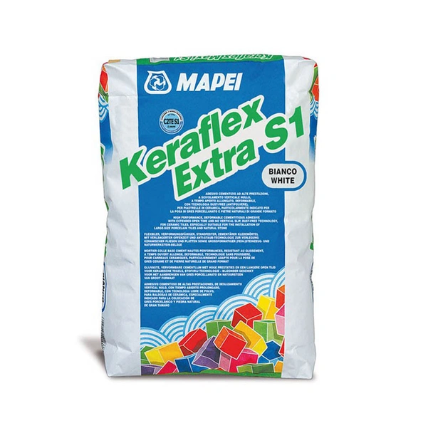 Лепило за плочки 25 кг - KERAFLEX EXTRA - бяло - MAPEI