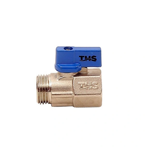 Мини сферичен кран М/Ж 1/2" със синя ръкохватка