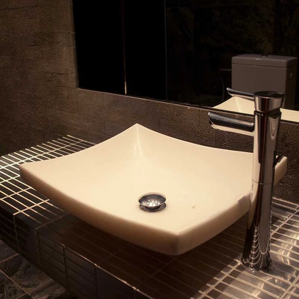 Мивка за баня Washbasin SC White 40x46x14 см AKROLITHOS