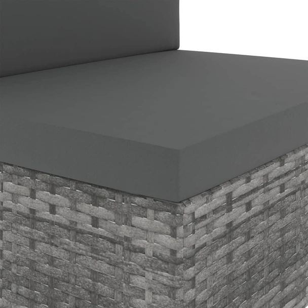Градински комплект за отдих, 2 части, полиратан, сив - Image 9