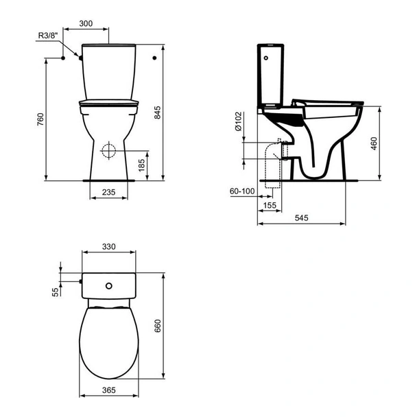 Комплект тоалетна чиния и казанче Eurovit IDEAL STANDARD - Image 5