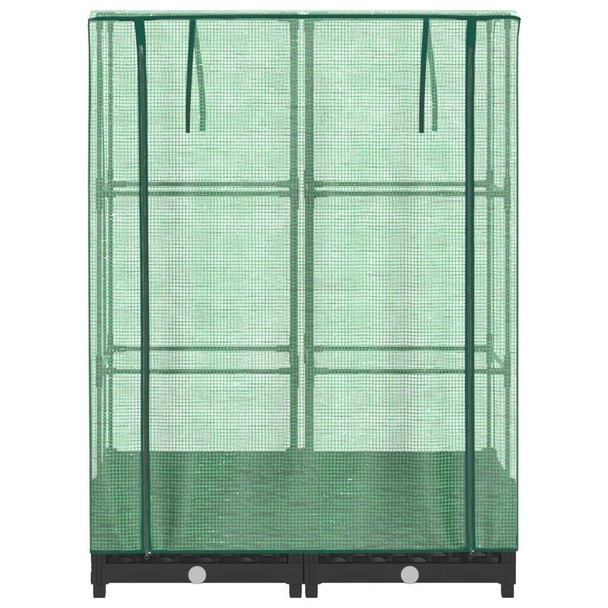 Повдигната леха с покривало, 80x40x123 см - Черен ратанов сандък - Image 4