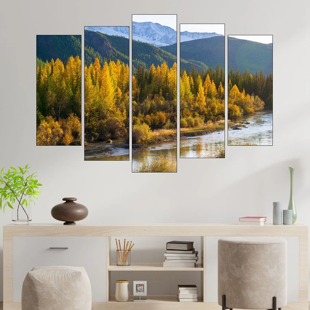 Река в Алтайските планини - картина пано за стена - Image 3