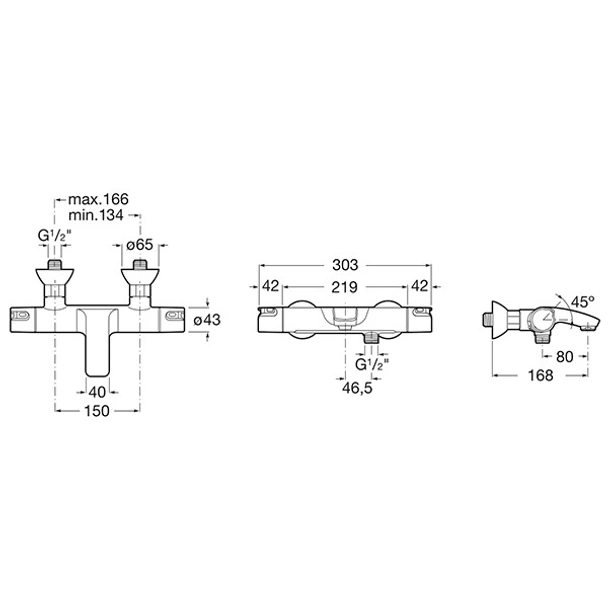 Roca t-500 термостатен смесител за вана-душ, с превключвател-регулатор на струята - Image 4