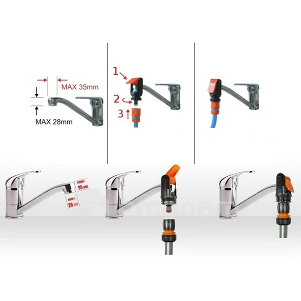 Универсален конектор за чешма и смесител Black Line BRADAS - Image 4