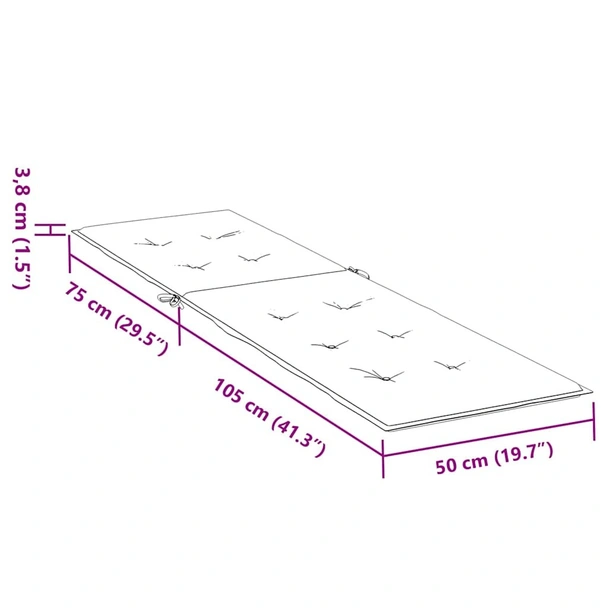 Възглавница за шезлонг сива 105x50x4 см - VL314174 - Image 9