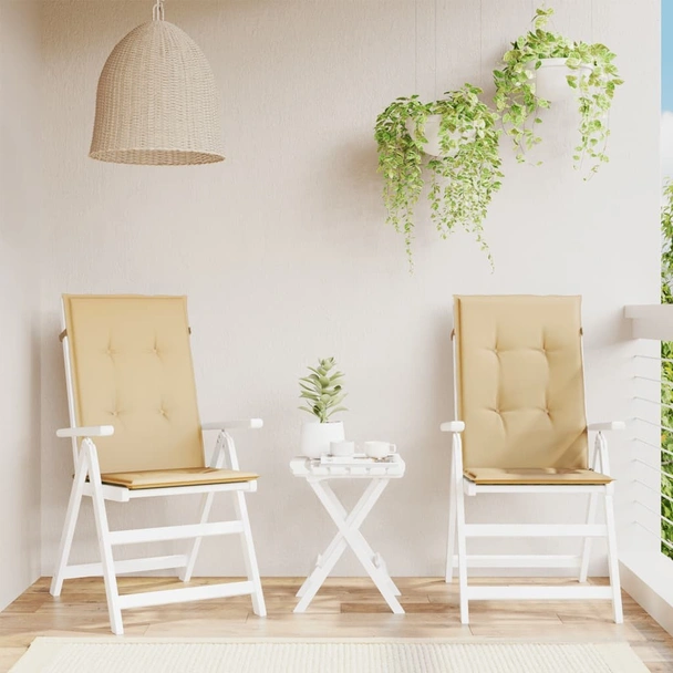 Възглавници за стол 2 бр меланж бежови 120x50x4 см плат - VL4002421 - Image 4