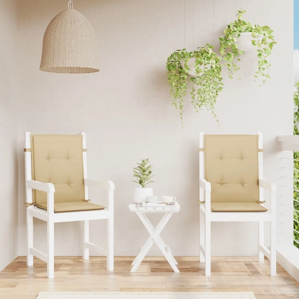 Възглавници за столове 2 бр меланж бежови 100x50x4 см плат - VL4002454 - Image 4