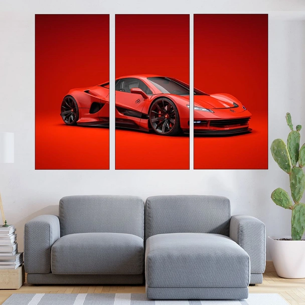 Червена спортна кола - картина пано за стена - Image 2