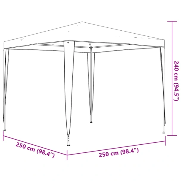 Професионална парти шатра 2.5x2.5x2.4 м антрацит - Image 8