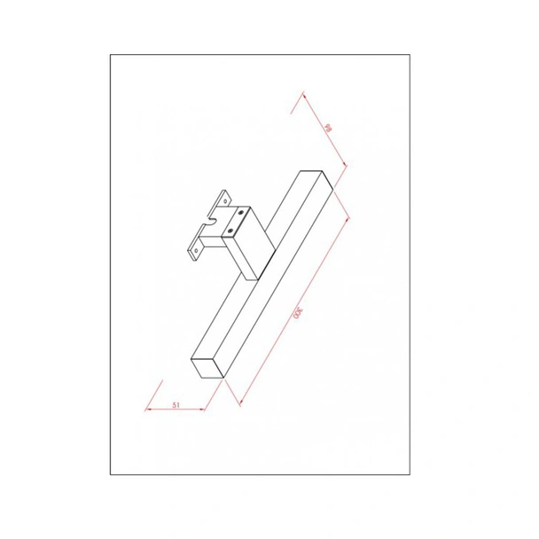 LED осветително тяло за баня  30х9.8х5см хром INTER CERAMIC - Image 2