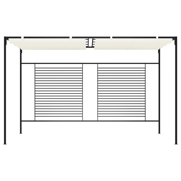Шатра с прибиращ се покрив, 3x4x2,3 м, кремава, 180 г/м² - Image 2