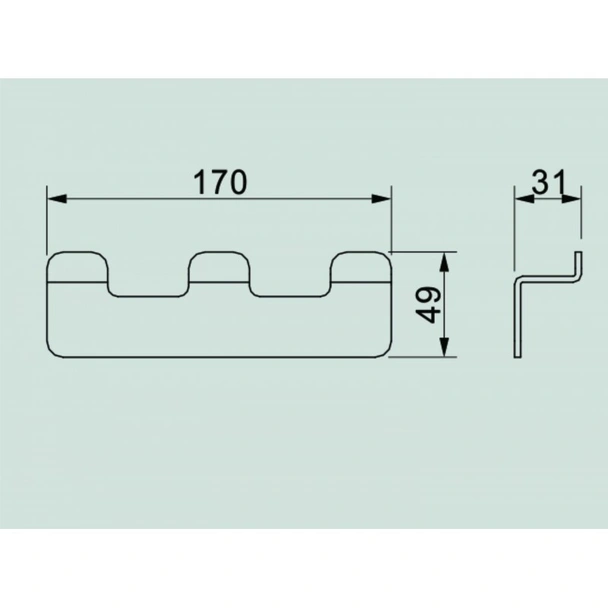Тройна закачалка за баня Елинор ICA 5553-3B INTER CERAMIC - Image 2