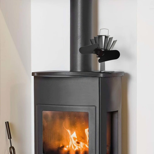 Вентилатор за печка за топъл въздух, черен - 2 перки - Image 2