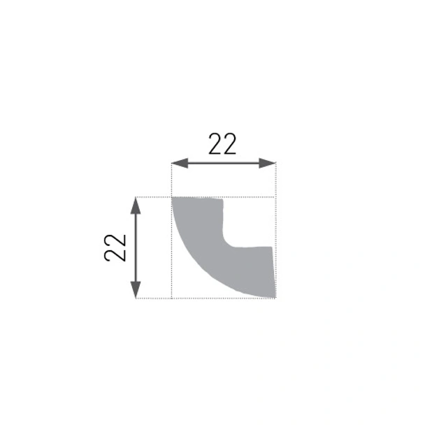 Декоративен перваз 22x22 мм 2 м E-1 Lux MARBET DESIGN - Image 2