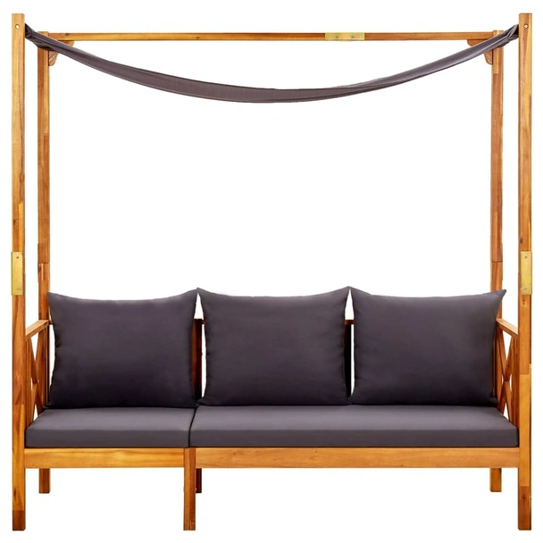 Градинска пейка със сенник, акациево дърво масив - VL310321 - Image 2