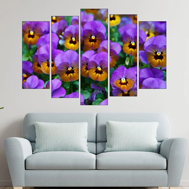 Лилави теменужки - картина пано за стена - Image 3