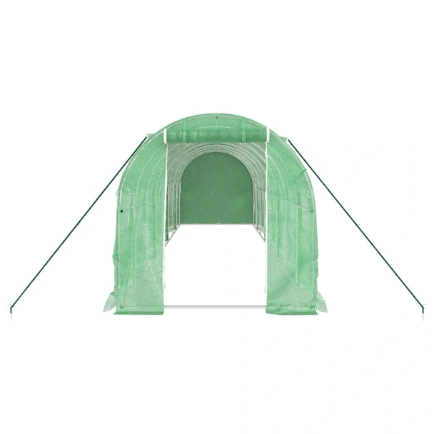 Оранжерия със стоманена рамка зелена 16 м² 8x2x2 м - Image 3