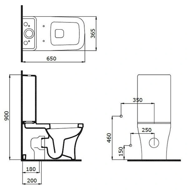 Моноблок с долно оттичане - бял гланц Scala Arch BOCCHI - Image 3