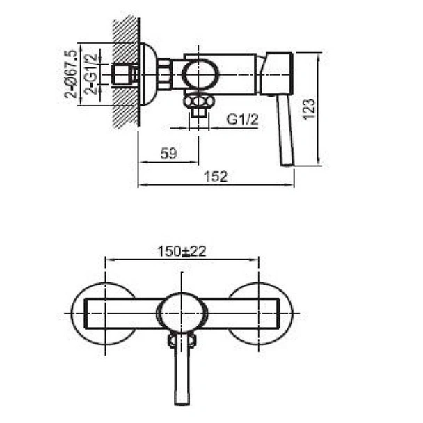 Стенен Смесител за душ Phoenix-N FAYANS - Image 2