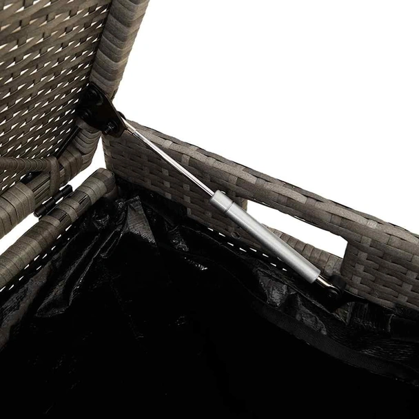 Външна пейка за съхранение с възглавница Grey 100 cm Поли ратан - VL4104067 - Image 9