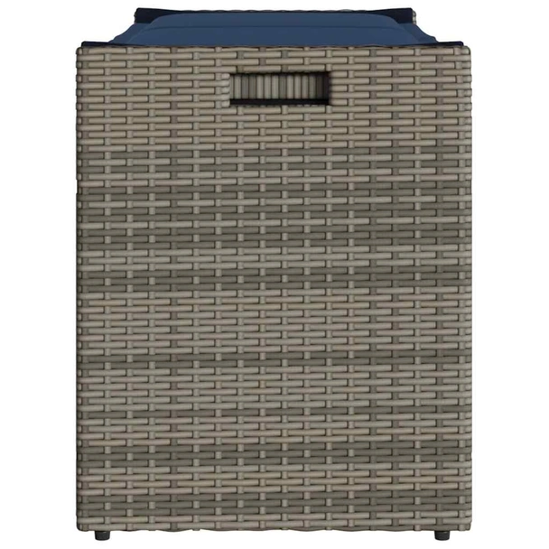 Външна пейка за съхранение с възглавница Grey 100 cm Поли ратан - VL4104067 - Image 5