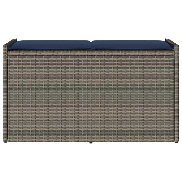 Външна пейка за съхранение с възглавница Grey 100 cm Поли ратан - VL4104067 - Image 4