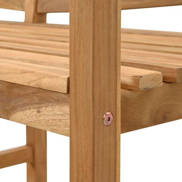 Градинска пейка 120x53.5x85 см от масивна тикова дървесина - VL42006346 - Image 10
