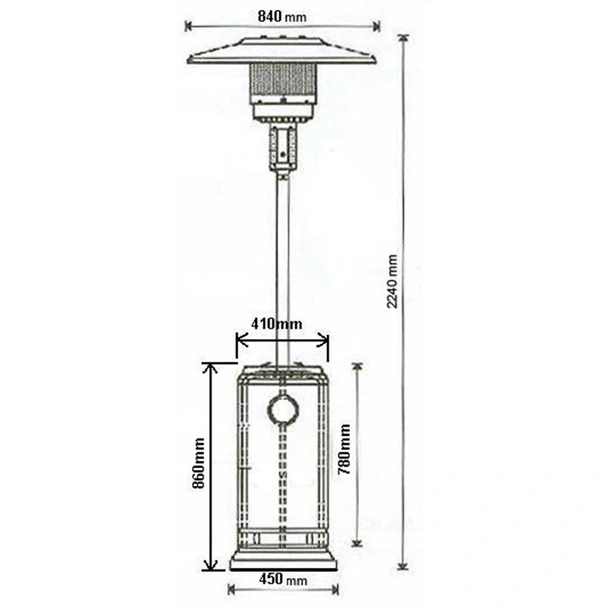Градински газов нагревател инокс Etna MEVA - Image 3