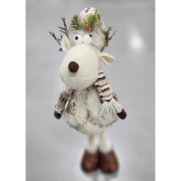 Коледна фигура Еленът Дашър 60x20x13 см бял - Image 2