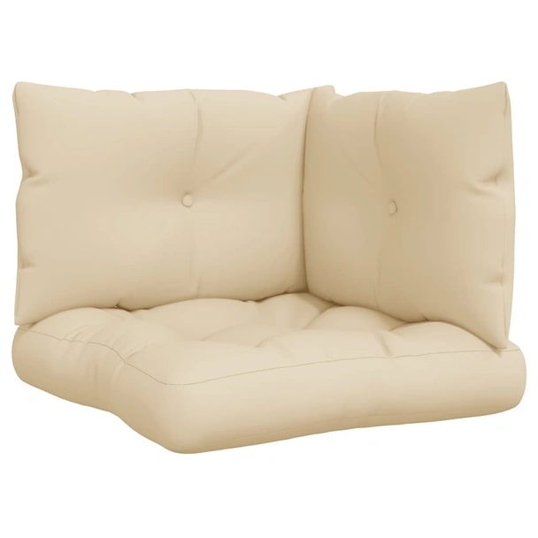 Палетни възглавници, 3 бр, бежови, текстил - Image 2