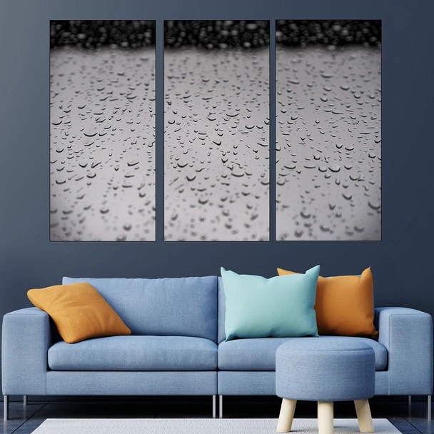 Дъждовни капки по стъкло - картина пано за стена - Image 2